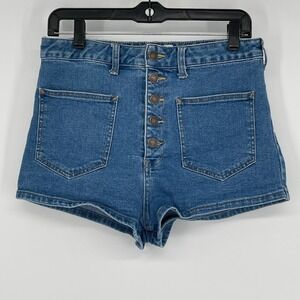 Free People We The Free High Waist‎ Bridgette Button Fly Denim Shorts Size 29